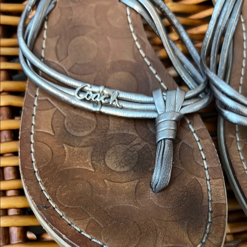 Coach Brown and Silver Sandals - Picture 2 of 3